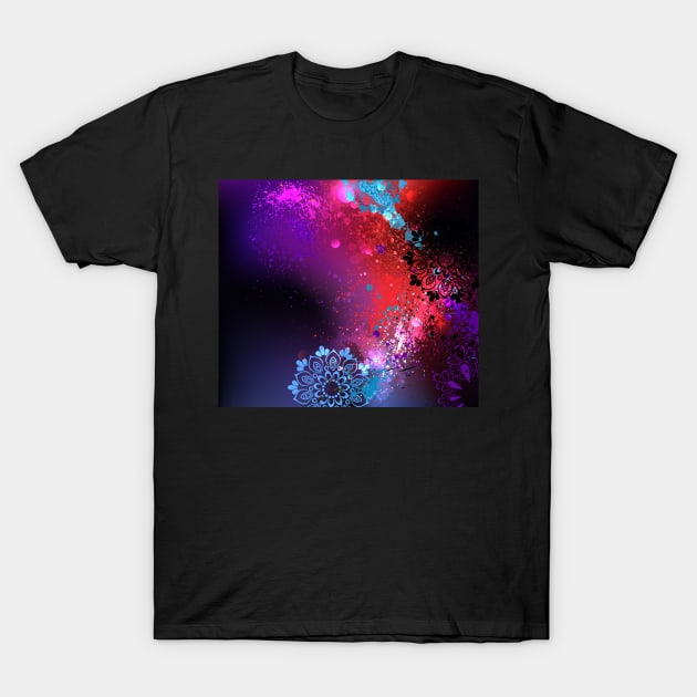 Purple Background Holi ( Abstract ) T-Shirt by Blackmoon9